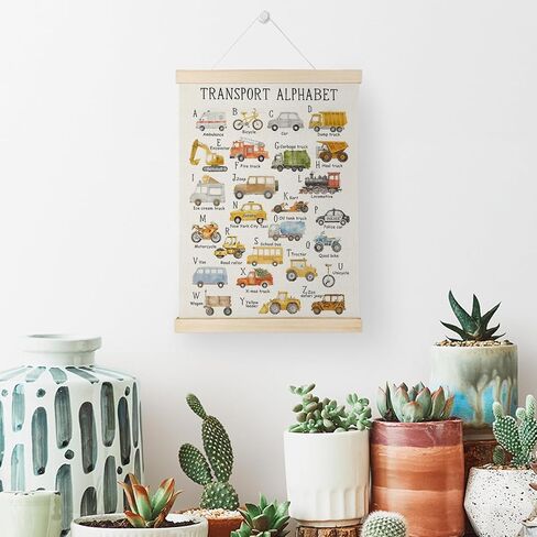Nrleey Farm Animals Wall Art - Farm Animal Nursery Educational Poster Hanger Frame, Farm Nursery Decor, 12x16 Inches in Kuwait