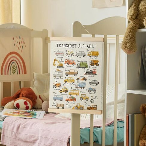 Nrleey Farm Animals Wall Art - Farm Animal Nursery Educational Poster Hanger Frame, Farm Nursery Decor, 12x16 Inches in Kuwait