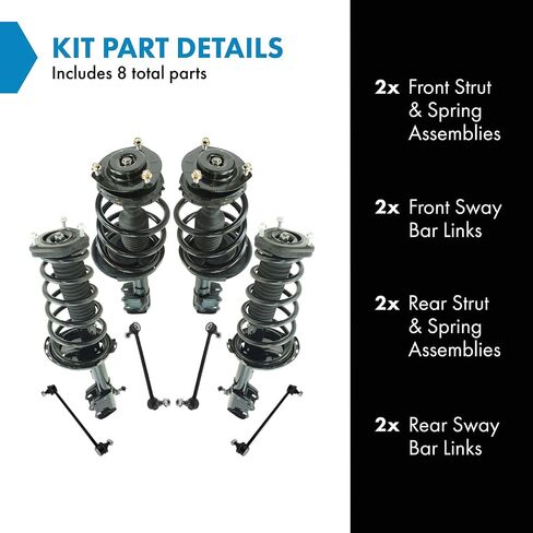 TRQ Front and Rear Suspension Kit Complete Strut & Coil Spring Assembly Sway Bar Stabilizer Link Compatible with 2013-2014 Toyota Venza in Saudi Arabia