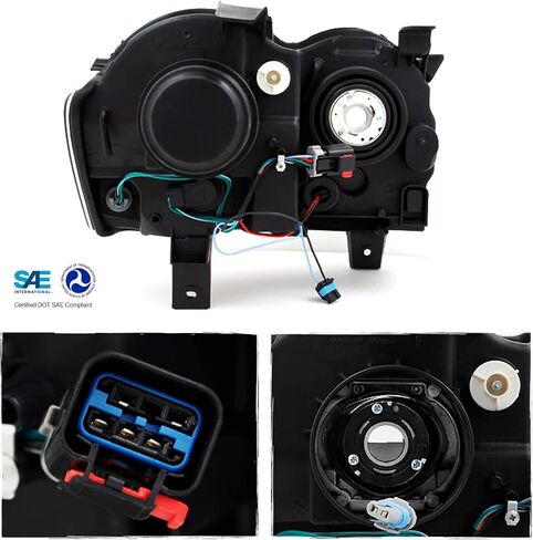 AKKON - For [Black] 2008 2009 2010 Jeep Grand Cherokee Halogen Type Projector Headlight Headlamps LH + RH Pair in Saudi Arabia