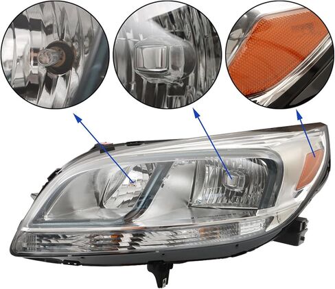 munirater Headlight Assembly Replacement for 2013-2015 Malibu LS | 2016 Malibu Limited LS Left Headlamp Driver Side in Saudi Arabia