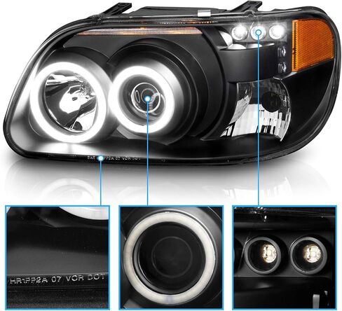 AmeriLite for 1995-2001 Ford Explorer Xtreme LED Halos Parking Lamp Black Projector Replacement Headlights Set - Passenger and Driver Side in Saudi Arabia