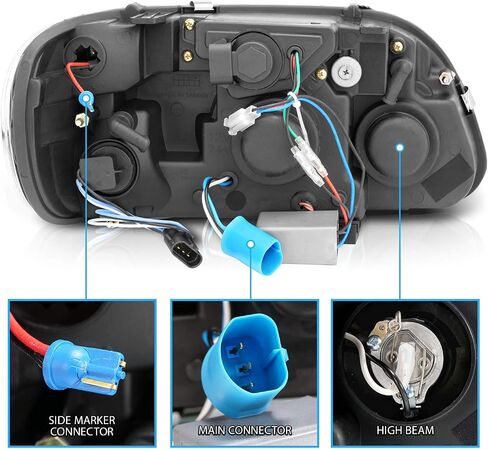 AmeriLite for 1995-2001 Ford Explorer Xtreme LED Halos Parking Lamp Black Projector Replacement Headlights Set - Passenger and Driver Side in Saudi Arabia