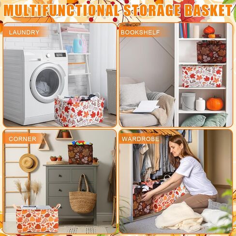 Geelin 3 Pcs Pink Bow Storage Baskets Pink Storage Bins with Handle Bow Organizer Items Large Fabric Cube Box Foldable Containers for Home Office Bedroom Closet Nursery Gift Decor in Saudi Arabia