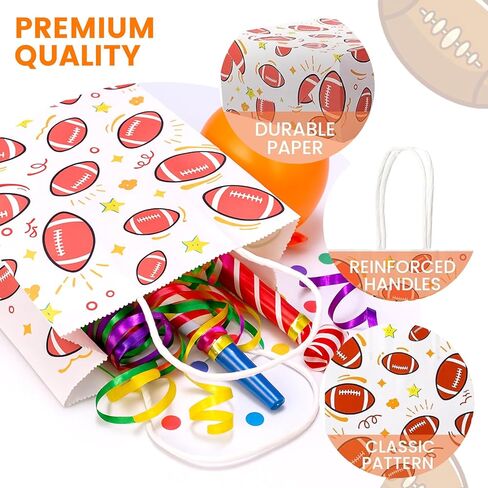 Shindel 16PCS Soccer Gift Bags, Paper Bags with Handles Soccer Goodie Bags Soccer Party Favor Bags Treat Candy Bags for Kids Birthday Gift Giving in Saudi Arabia