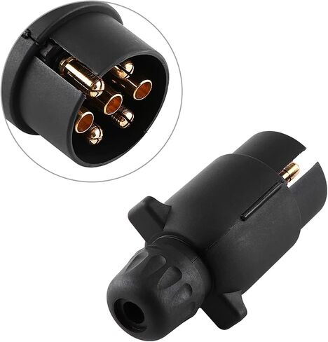 Acouto 12V 7 Pin Electric Trailer Plug N Type Plastic 7 pole Wiring Connector Adapter Black 7 way european trailer European 7 pin trailer plug in Saudi Arabia