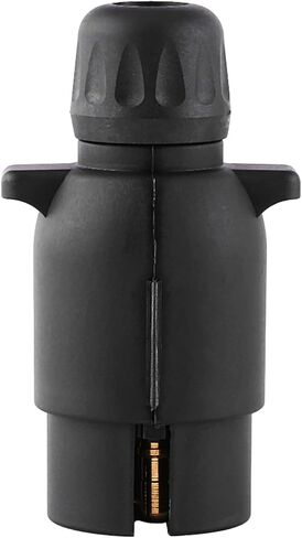 Acouto 12V 7 Pin Electric Trailer Plug N Type Plastic 7 pole Wiring Connector Adapter Black 7 way european trailer European 7 pin trailer plug in Saudi Arabia