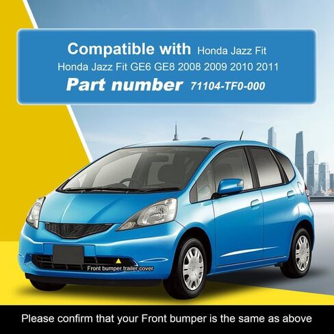 غطاء خطاف السحب الأمامي للسيارة متوافق مع Honda Jazz Fit Ge6 Ge8 2008 2008 2010 2011 Cover Cover Cap 71104-TF0-000 71104TF0000 LID Small Towing Eye Cap Silver Silver Gide Leff Side in Saudi Arabia