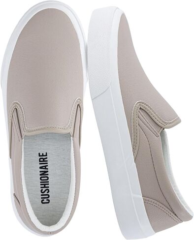 CUSHIONAIRE Ferris Fashion Slip On Sneakers for Women – Laceless Everyday Casual Womens Shoes with Cushioned Insole and Flexible Sole for Effortless Comfort and Style in Kuwait