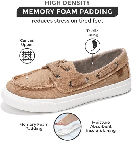 Project Cloud Sneakers for Women - Memory Foam Spring Shoes for Women Footwear - Slip-On Boat Shoes - Non Slip Fashion Sneakers - Lightweight Loafers (Seasalt, White, 9) in Saudi Arabia