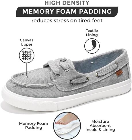 Project Cloud Sneakers for Women - Memory Foam Spring Shoes for Women Footwear - Slip-On Boat Shoes - Non Slip Fashion Sneakers - Lightweight Loafers (Seasalt, White, 9) in Saudi Arabia
