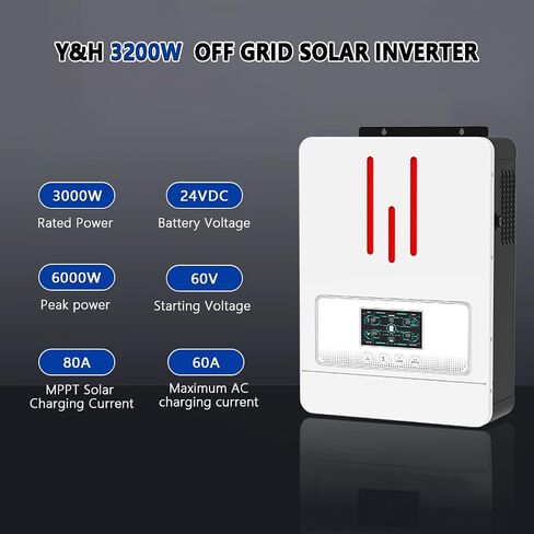 y & h 6.2kw hybrid hybrid inverter 48v AC220V on/Off-Grid Solar Heldter المدمج في MPPT 120A الشاحن الشمسي ، اثنين in Saudi Arabia