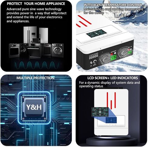 y & h 6.2kw hybrid hybrid inverter 48v AC220V on/Off-Grid Solar Heldter المدمج في MPPT 120A الشاحن الشمسي ، اثنين in Saudi Arabia