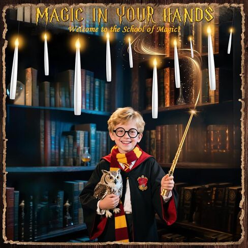 Floating Candles with Wand Halloween Decorations: 22 PCS Magic Hanging Floating LED Flameless Candles with Remote for Halloween Christmas Tree Birthday Parties Indoor Outdoor Wall Decor in Saudi Arabia