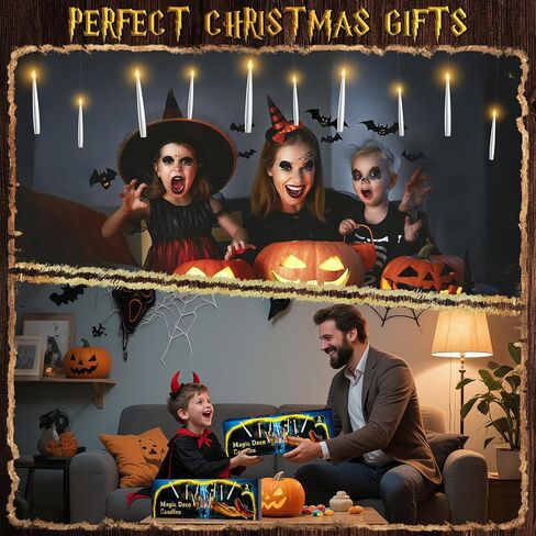 Floating Candles with Wand Halloween Decorations: 22 PCS Magic Hanging Floating LED Flameless Candles with Remote for Halloween Christmas Tree Birthday Parties Indoor Outdoor Wall Decor in Saudi Arabia