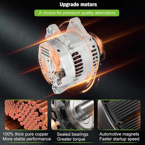 SCITOO Alternator Fit for Hyundai Santa Fe 2.7L 2007-2009, for Kia Optima for Rondo 2007-2010 - 12V 130Amp CW S6 Pulley Class, Replace OE 11190 37300-3E100 37300-3E105 373003E105 02131-9271 in Saudi Arabia