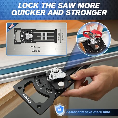 SAKER TRACK SAW SEPPED ، 90 ° RISE TRACK GAWE GIDE CARINATION CARIBATING مع Festool & Makita Guide Rail ، ملحقات المنشار الدائرية السهلة لقطع مربع دقيق ، ومسامير قفل عالية الجودة in Saudi Arabia