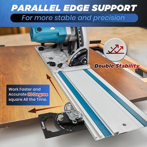 SAKER TRACK SAW SEPPED ، 90 ° RISE TRACK GAWE GIDE CARINATION CARIBATING مع Festool & Makita Guide Rail ، ملحقات المنشار الدائرية السهلة لقطع مربع دقيق ، ومسامير قفل عالية الجودة in Saudi Arabia