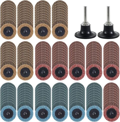 90 Pcs 2 Inch Sanding Discs Nylon with Fine, Medium, Coarse Grit and 1/4 Inch Holder. Great for Deburring and Sanding Plastic, Glass, and More. Easy to Swap for Smooth Finishing. in Saudi Arabia