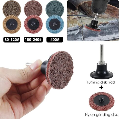 90 Pcs 2 Inch Sanding Discs Nylon with Fine, Medium, Coarse Grit and 1/4 Inch Holder. Great for Deburring and Sanding Plastic, Glass, and More. Easy to Swap for Smooth Finishing. in Saudi Arabia