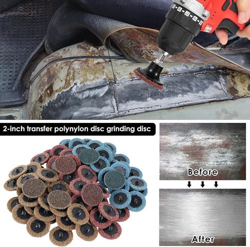 90 Pcs 2 Inch Sanding Discs Nylon with Fine, Medium, Coarse Grit and 1/4 Inch Holder. Great for Deburring and Sanding Plastic, Glass, and More. Easy to Swap for Smooth Finishing. in Saudi Arabia