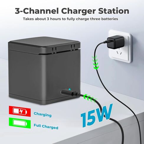 TQTH 2-Packs Hero 13 Battery Charger Kit, 3.89V Replacement Batteries for Hero 13, 2-Channel Charger for Hero 13 Black Action Camera Battery in Saudi Arabia