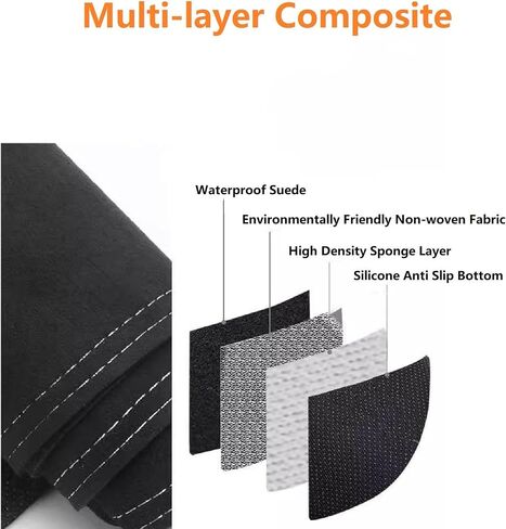 صيفي مضاد للسيارة من جلد الغزال الداخلي لوحة القيادة الداخلية غطاء السجادة مقلاة Sunshade Pad لـ Hyundai Tucson 2025 (رمادي ، مع HUD) in Saudi Arabia