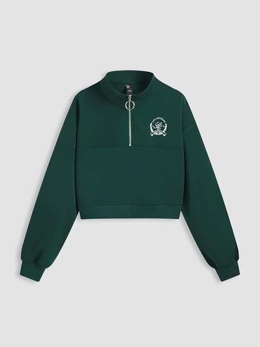 CIDER Womens Sweatshirt Half Zip Pullover Cropped Long Sleeve Graphic Zip Up Casual Fall Winter Outfits in Saudi Arabia