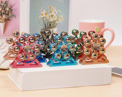 أدوات المكتب ذات الأداء المكتبي لـ Ferris-Wheels-Spinner: 4mins Metal Kinetic-Spinner Cooldgets لعيد الميلاد المنزل ، ADC-Toy ADHD ، هدية تخفيف الإجهاد للطفل للأطفال في سن المراهقة البالغة in Kuwait