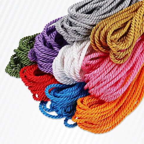 MECCANIXITY Twisted Cord Trim, 5 Yard 2.5mm 3-Ply Twine Braided Rope Shiny Thread String for Craft Gift Bag Curtain Christmas Decor, Navy Blue in Saudi Arabia