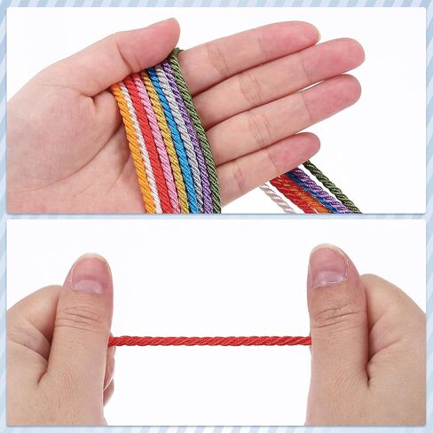 MECCANIXITY Twisted Cord Trim, 5 Yard 2.5mm 3-Ply Twine Braided Rope Shiny Thread String for Craft Gift Bag Curtain Christmas Decor, Navy Blue in Saudi Arabia