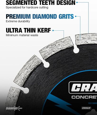 CRALY 5 Inch Super Thin Segmented Diamond Blade, 7/8 in Arbor, 5'' Diamond Stone Blade for Angle Grinder & Masonry Saw, Diamond Cutting Wheel for Cutting Concrete, Brick, Granite, Block, 2PC in Saudi Arabia
