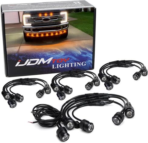 iJDMTOY 20pc Set Xenon White LED Front Bumper Valance Accent Running Light Kit/LED Air Dam Light Kit, Compatible with Dodge/Chevy/GMC HD, Ford Super Duty Trucks or Semi Trucks in Saudi Arabia