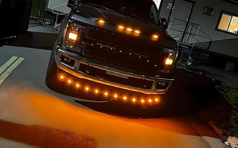 iJDMTOY 20pc Set Xenon White LED Front Bumper Valance Accent Running Light Kit/LED Air Dam Light Kit, Compatible with Dodge/Chevy/GMC HD, Ford Super Duty Trucks or Semi Trucks in Saudi Arabia