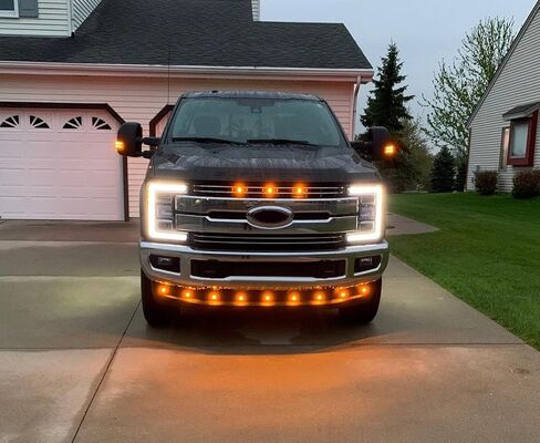 iJDMTOY 20pc Set Xenon White LED Front Bumper Valance Accent Running Light Kit/LED Air Dam Light Kit, Compatible with Dodge/Chevy/GMC HD, Ford Super Duty Trucks or Semi Trucks in Saudi Arabia