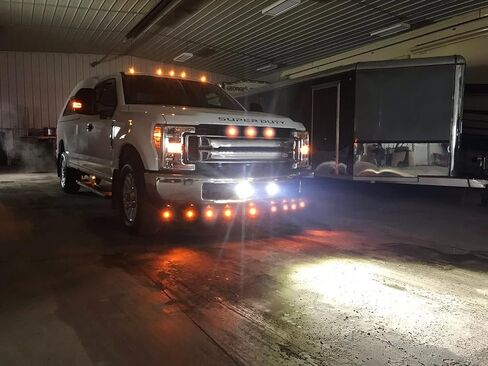 iJDMTOY 20pc Set Xenon White LED Front Bumper Valance Accent Running Light Kit/LED Air Dam Light Kit, Compatible with Dodge/Chevy/GMC HD, Ford Super Duty Trucks or Semi Trucks in Saudi Arabia