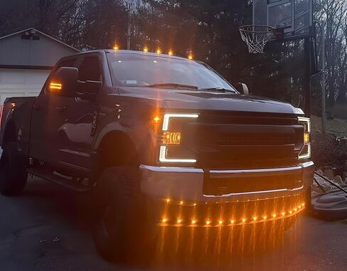 iJDMTOY 20pc Set Xenon White LED Front Bumper Valance Accent Running Light Kit/LED Air Dam Light Kit, Compatible with Dodge/Chevy/GMC HD, Ford Super Duty Trucks or Semi Trucks in Saudi Arabia