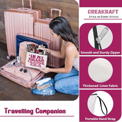 Gymnast Makeup Bag IN MY GYMNAST ERA Singer Fans Travel Cosmetic Bag Gymnastics Accessories Vacation Travel Organizer Zipper Pouch Gymnastics Gifts for Girls Women in Kuwait