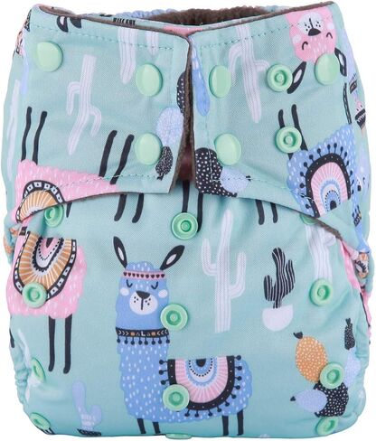 AIll in One Night AIO Cloth Diaper Nappy Sewn in Insert Reusable Washable (Multicolors Scales) Medium in Kuwait