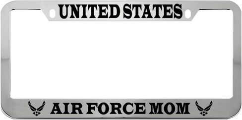 الايجابيات السريعة الأمريكية Air Force Mom Military Zinc Metal Lucky Liork Plate Car Auto Take Auto - Chrome 2 Holes in Saudi Arabia