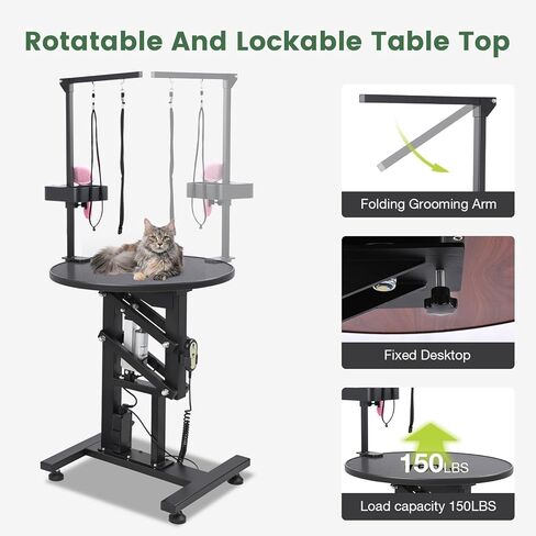 24 "طاولة تكييف الكلاب الكهربائية ، ورفع سريع قابل للتعديل ، طاولة تكييف الكلاب الثقيلة للكلاب الصغيرة مع طاولة مضادة للزلزال ، مجموعة عن بعد ، منظم الأدوات والذراعين ، الوردي in Kuwait
