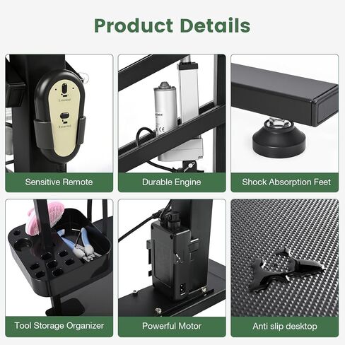 24 "طاولة تكييف الكلاب الكهربائية ، ورفع سريع قابل للتعديل ، طاولة تكييف الكلاب الثقيلة للكلاب الصغيرة مع طاولة مضادة للزلزال ، مجموعة عن بعد ، منظم الأدوات والذراعين ، الوردي in Kuwait