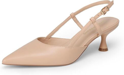 DREAM PAIRS Women's Slingback Kitten Heels Closed Pointed Toe Low Stiletto Heels Dress Bridal Party Wedding Pumps Shoes in Saudi Arabia