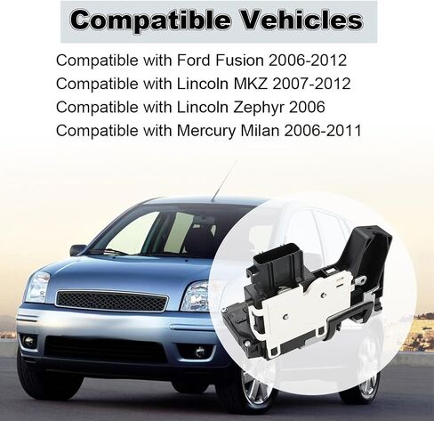 Front Right Passenger Side Door Lock Latch Actuator Assembly Compatible with Ford Fusion Lincoln MKZ Lincoln Zephyr Mercury Milan Door Latch Assembly Replacement for 937-615 6E5Z5421812AA in Saudi Arabia