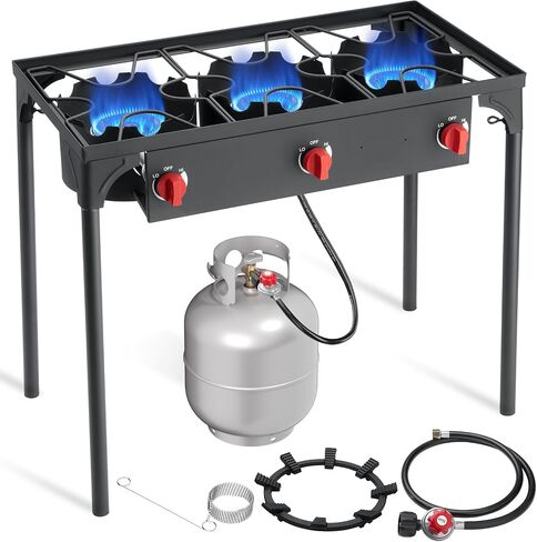 SKOK 200,000 BTUs High Pressure Single Burner Propane Camping Stove - Portable Outdoor Stove for Outdoor Cooking, Backyard, Picnic in Saudi Arabia