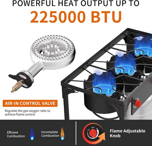 SKOK 200,000 BTUs High Pressure Single Burner Propane Camping Stove - Portable Outdoor Stove for Outdoor Cooking, Backyard, Picnic in Saudi Arabia