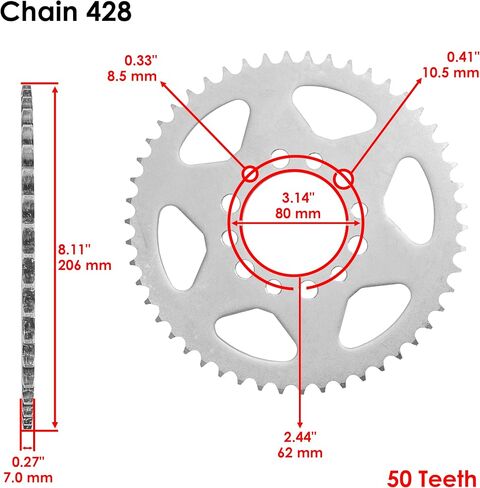 سلسلة محرك Caltric و Sprockets مجموعة متوافقة مع Yamaha TW200 1987-2023 in Saudi Arabia