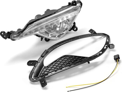 مجموعة ضوء الضباب الأمامية Kojem متوافقة مع 2013-2017 Hyundai Genesis Coupe w/Cover & Connector الجانب الأيسر الأيسر Lens Clear Astract Lamp Presentive لـ 922012M500 922022M500 865512M300 86522M300 in Saudi Arabia