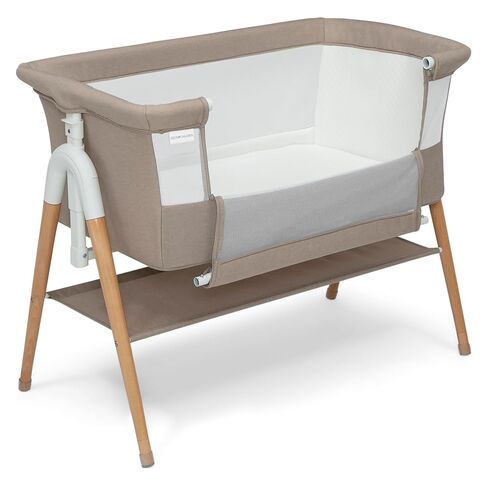 Delta Children Bondi Beechwood by The Bed Bassinet with PureAir Breathable Mesh Sheet and FSC-Certified Wood, Tan in Saudi Arabia