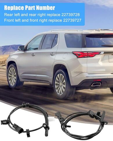 4 Pcs ABS Wheel Speed Sensor Fit for Chevy Traverse 2009-2017 GMC Acadia 2007-2016 Buick Enclave 2008-2017 Saturn Outlook 2007-2010 Replace 22739728 22739727 10391044 10390115 in Saudi Arabia
